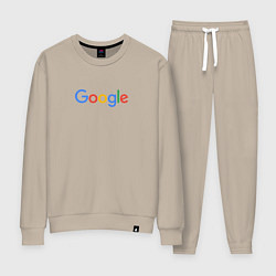 Костюм хлопковый женский Google, цвет: миндальный