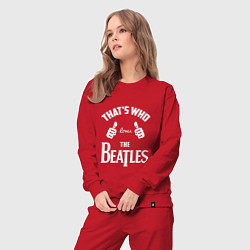 Костюм хлопковый женский That's Who Loves The Beatles, цвет: красный — фото 2