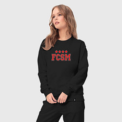 Костюм хлопковый женский FCSM Club, цвет: черный — фото 2