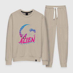 Костюм хлопковый женский Alien: Retro Style, цвет: миндальный