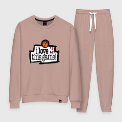 Костюм хлопковый женский Basketball: I love this game, цвет: пыльно-розовый