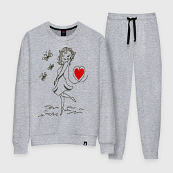 Костюм хлопковый женский Player woman, цвет: меланж