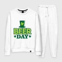 Костюм хлопковый женский Beer day, цвет: белый