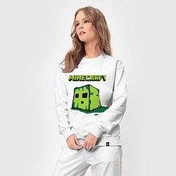 Костюм хлопковый женский Minecraft Creeper, цвет: белый — фото 2