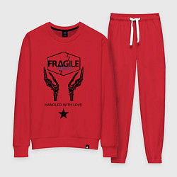 Костюм хлопковый женский Fragile Express, цвет: красный