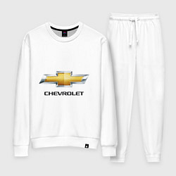 Костюм хлопковый женский Chevrolet логотип, цвет: белый
