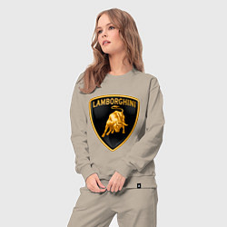 Костюм хлопковый женский Lamborghini logo, цвет: миндальный — фото 2