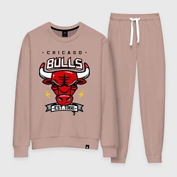 Костюм хлопковый женский Chicago Bulls est. 1966, цвет: пыльно-розовый