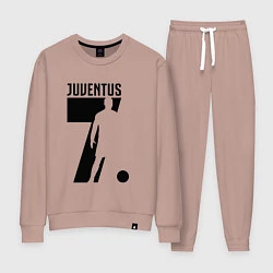 Костюм хлопковый женский Juventus: Ronaldo 7, цвет: пыльно-розовый