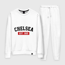 Костюм хлопковый женский FC Chelsea Est. 1905, цвет: белый