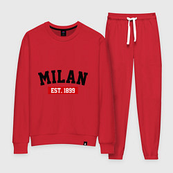 Костюм хлопковый женский FC Milan Est. 1899, цвет: красный