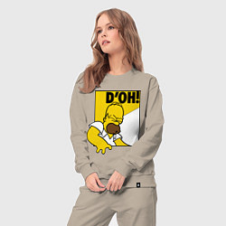 Костюм хлопковый женский Homer D'OH!, цвет: миндальный — фото 2