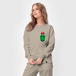 Костюм хлопковый женский Марио в кармане, цвет: миндальный — фото 2