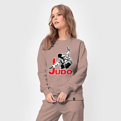 Костюм хлопковый женский Judo Master, цвет: пыльно-розовый — фото 2