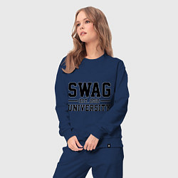 Костюм хлопковый женский Swag University, цвет: тёмно-синий — фото 2