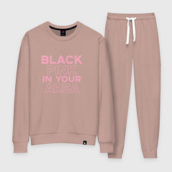 Костюм хлопковый женский Black Pink in youe area, цвет: пыльно-розовый
