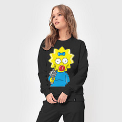 Костюм хлопковый женский Мэгги с револьвером, цвет: черный — фото 2