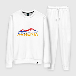 Костюм хлопковый женский Армения, цвет: белый