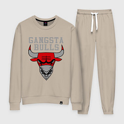 Костюм хлопковый женский Gangsta Bulls, цвет: миндальный