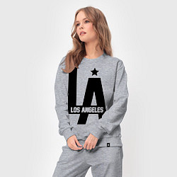 Костюм хлопковый женский Los Angeles Star, цвет: меланж — фото 2