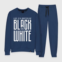 Костюм хлопковый женский Juventus: Black & White, цвет: тёмно-синий