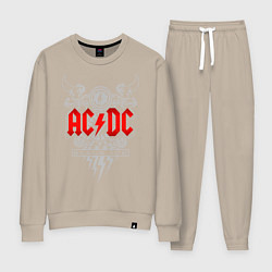 Костюм хлопковый женский AC/DC: Black Ice, цвет: миндальный