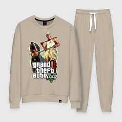 Костюм хлопковый женский GTA 5: Man & Dog, цвет: миндальный