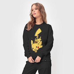 Костюм хлопковый женский Радостный Пикачуха, цвет: черный — фото 2