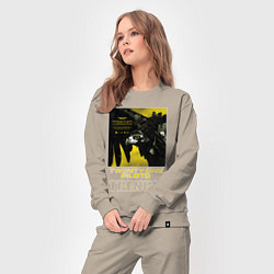 Костюм хлопковый женский TOP: TRENCH, цвет: миндальный — фото 2