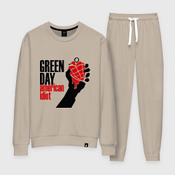 Костюм хлопковый женский Green Day: American idiot, цвет: миндальный