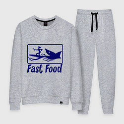 Костюм хлопковый женский Shark fast food, цвет: меланж