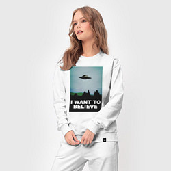 Костюм хлопковый женский I WANT TO BELIEVE, цвет: белый — фото 2