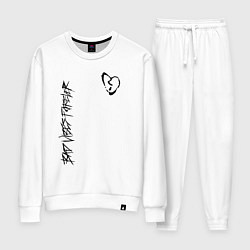 Костюм хлопковый женский BAD VIBES FOREVER, цвет: белый
