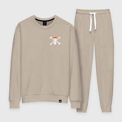 Костюм хлопковый женский One Piece, цвет: миндальный