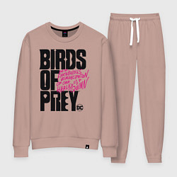 Костюм хлопковый женский Birds of Prey logo, цвет: пыльно-розовый