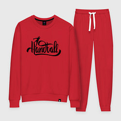 Костюм хлопковый женский Handball lettering, цвет: красный