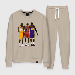 Костюм хлопковый женский Kobe, Michael, LeBron, цвет: миндальный