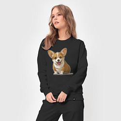 Костюм хлопковый женский КОРГИ, цвет: черный — фото 2