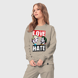 Костюм хлопковый женский Love Hate, цвет: миндальный — фото 2