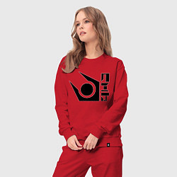 Костюм хлопковый женский Half life combine logo, цвет: красный — фото 2