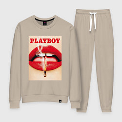 Костюм хлопковый женский PLAYBOY, цвет: миндальный