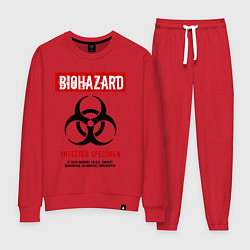 Костюм хлопковый женский Biohazard, цвет: красный