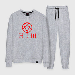 Костюм хлопковый женский HIM LOGO RED, цвет: меланж