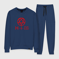 Костюм хлопковый женский HIM LOGO RED, цвет: тёмно-синий