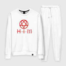 Костюм хлопковый женский HIM LOGO RED, цвет: белый