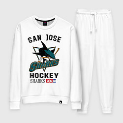 Костюм хлопковый женский SAN JOSE SHARKS, цвет: белый