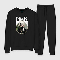 Костюм хлопковый женский Nier, цвет: черный