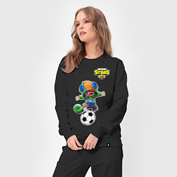 Костюм хлопковый женский Brawl STARS футбол, цвет: черный — фото 2