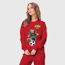 Костюм хлопковый женский Brawl STARS футбол, цвет: красный — фото 2