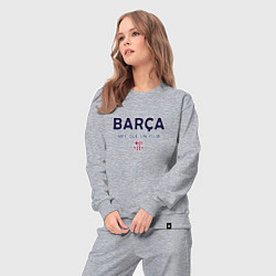 Костюм хлопковый женский FC Barcelona Barca 2022, цвет: меланж — фото 2
